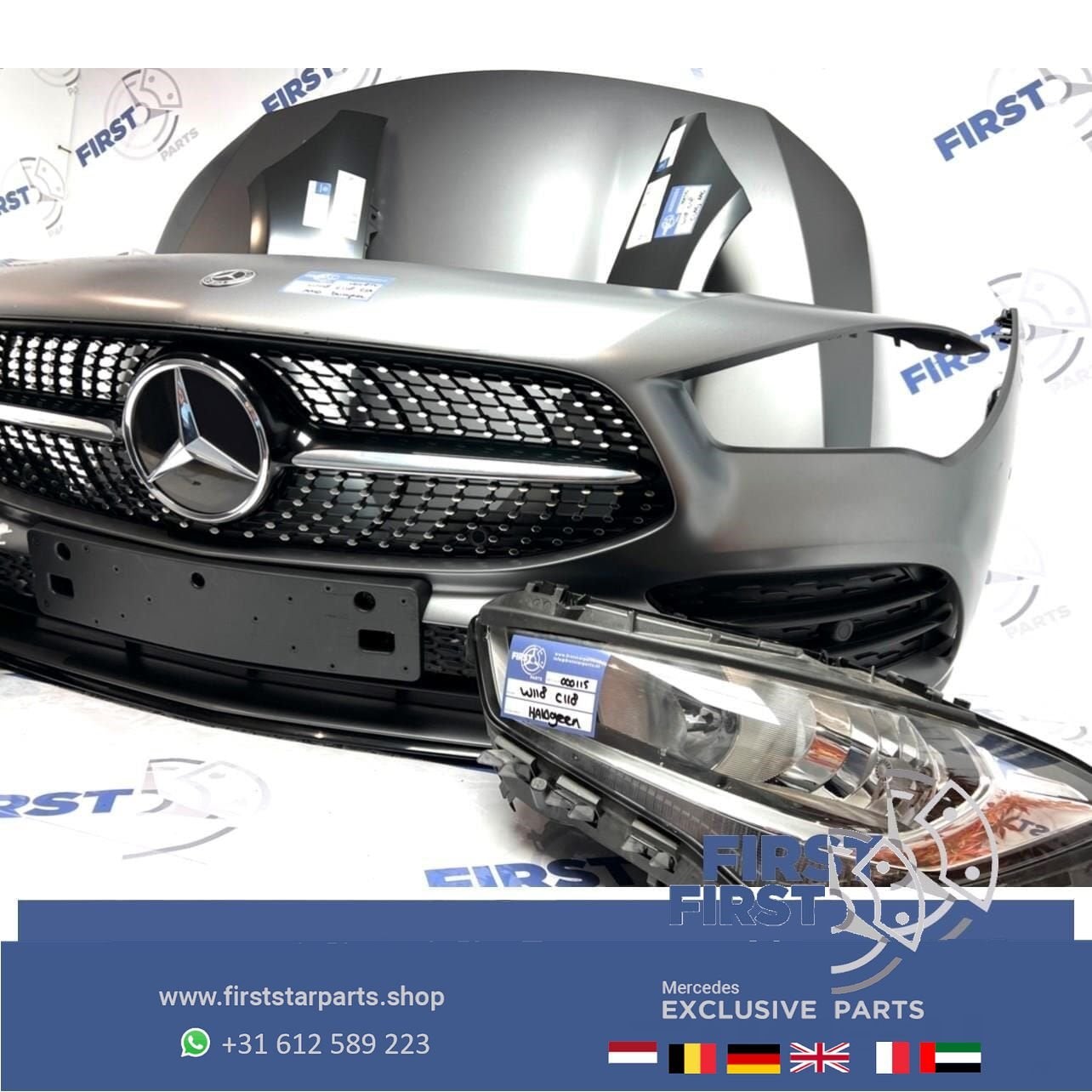 W118 C118 CLA AMG LINE VOORKOP ZWART WIT GRIJS origineel Mer, Utilisé, -, Avant, -
