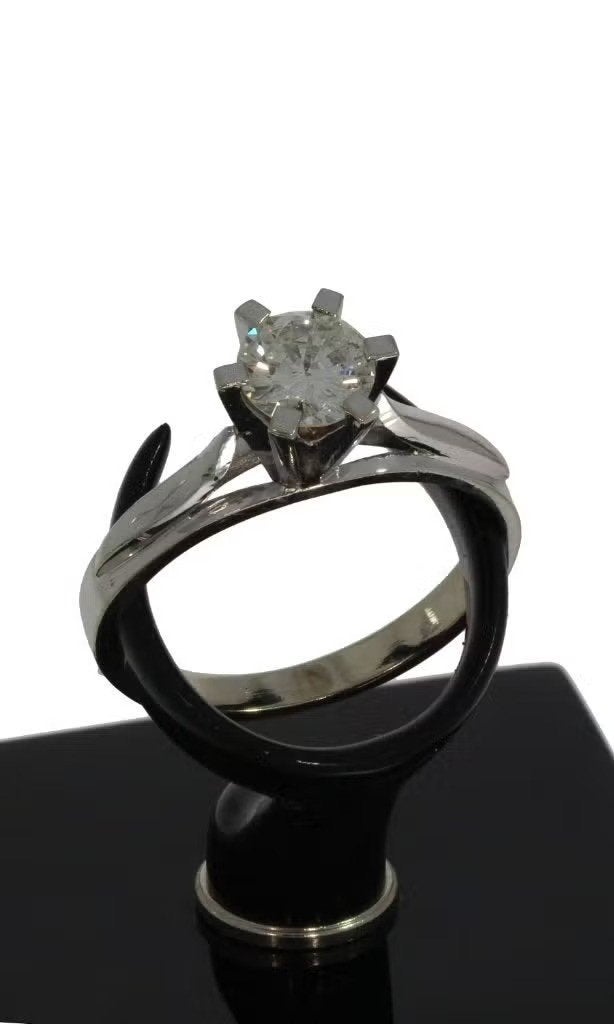 Grote diamant 0,70ct luxe 18k gouden ring dame briljant, Ophalen of Verzenden, Zo goed als nieuw, Dame of Heer, Met edelsteen