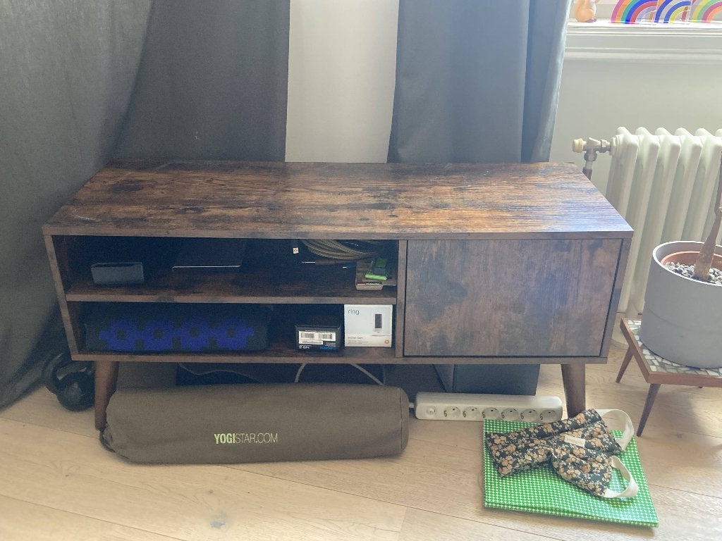 Meuble TV brun foncé, 100 à 150 cm, 25 à 50 cm, Vintage, Comme neuf