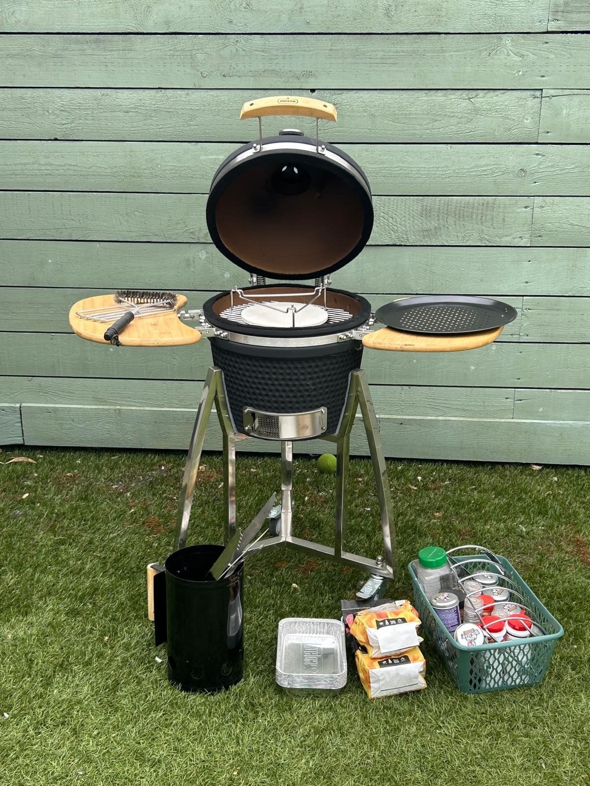 Kamado bbq merk Buccan, Jardin & Terrasse, Barbecues au charbon de bois, Enlèvement, Comme neuf, Buccan, Avec accessoires