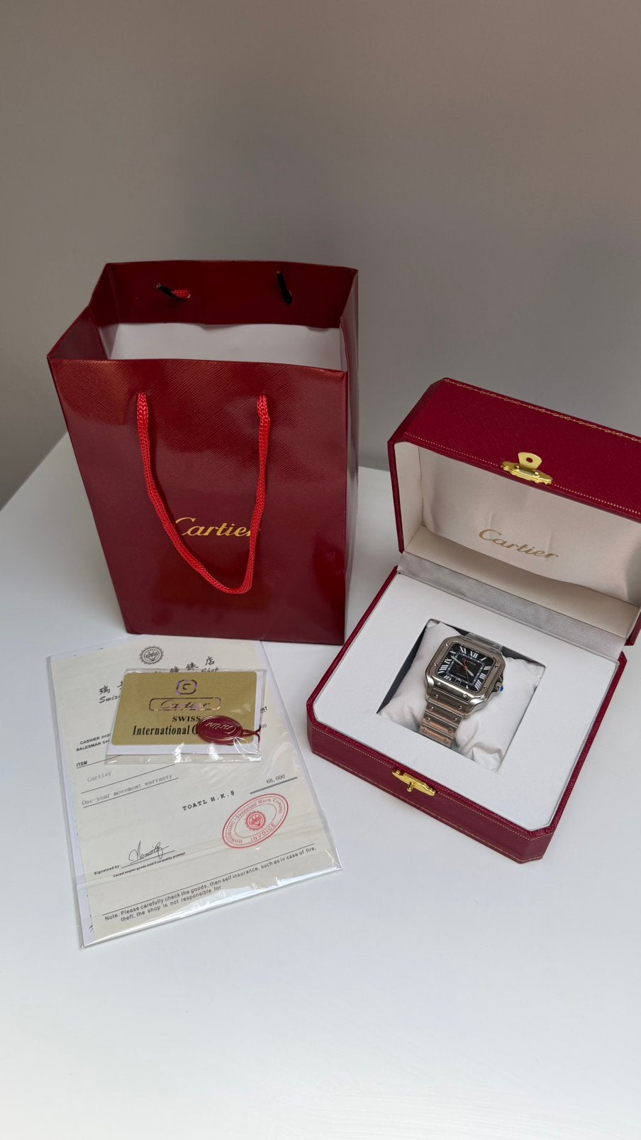 Cartier Santos de Cartier Black 35MM Horloge, Handtassen en Accessoires, Overige Accessoires, Ophalen of Verzenden, Nieuw