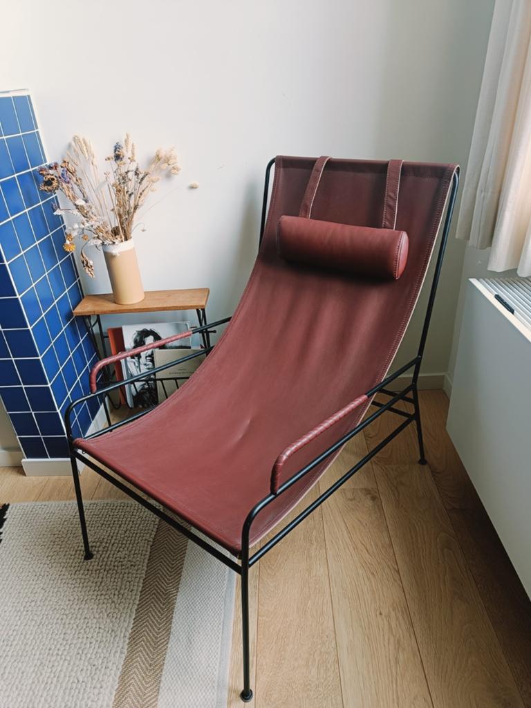 Lederen fauteuil/zetel, Ophalen