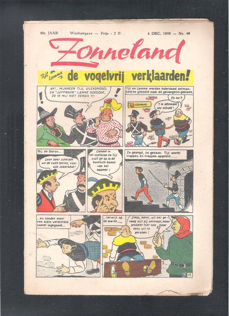 ZONNELAND 6 Dec. 1959  Nr. 49  -  de vogelvrij verklaarden, Enlèvement ou Envoi, Utilisé