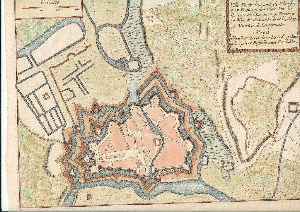carte ancienne imprimée de OUDENAARDE DE FER, Antiquités & Art, Enlèvement ou Envoi