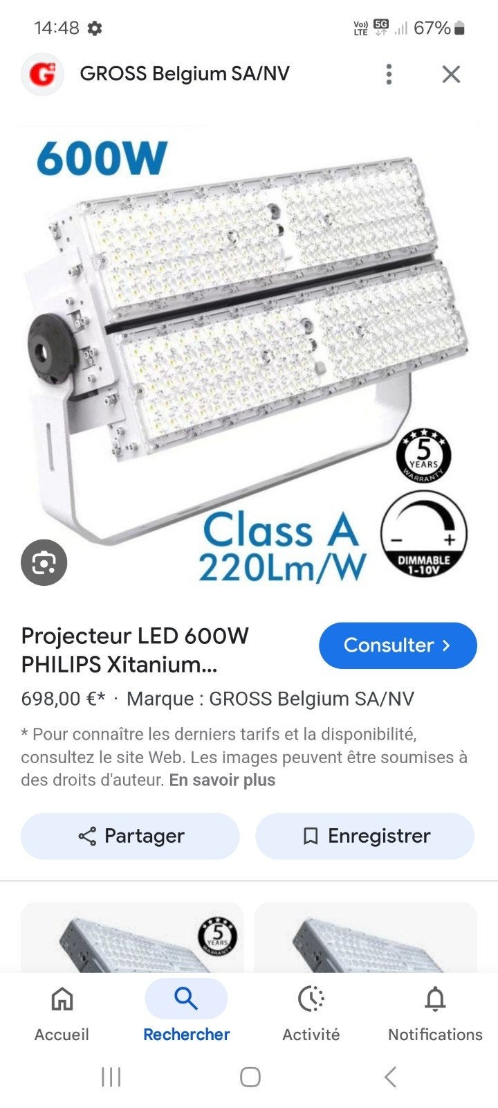 projecteur led Philips 600 Wats, Enlèvement, Neuf, 500 watts ou plus, Autres types