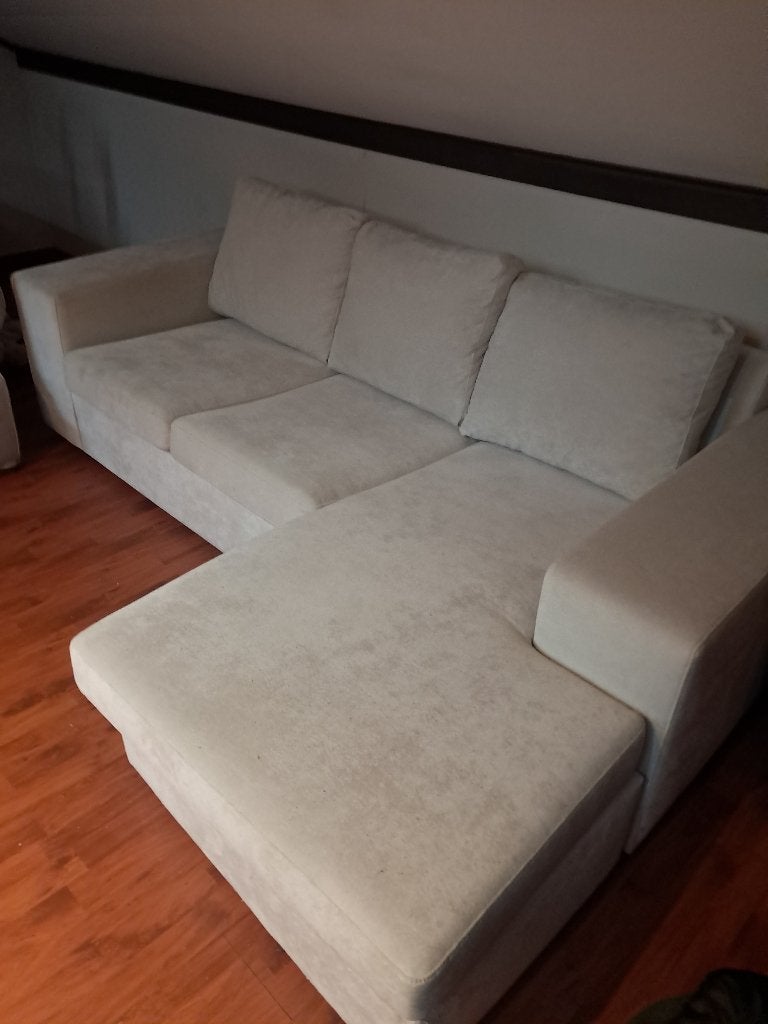 Canapé de salon beige, Maison & Meubles, 150 cm ou plus, Banc d'angle, Comme neuf, Enlèvement