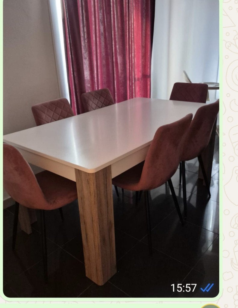 Table à manger et 6 chaises, 150 à 200 cm, Cinq personnes ou plus, Enlèvement, Utilisé