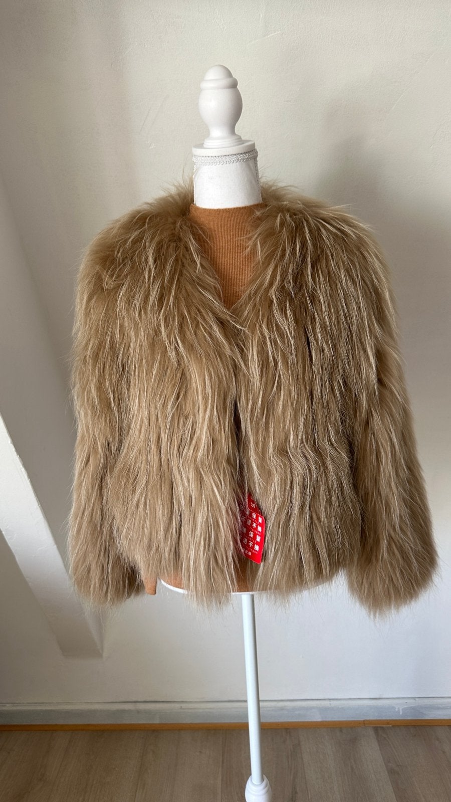 Veste en fourrure camel, Enlèvement ou Envoi, Neuf, Taille 34 (XS) ou plus petite, Brun