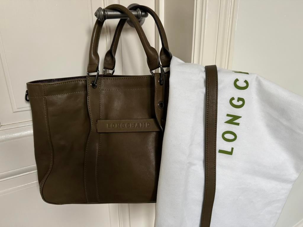 Shopper Longchamp, kaki groen, Handtassen en Accessoires, Tassen | Damestassen, Ophalen of Verzenden, Zo goed als nieuw, Groen