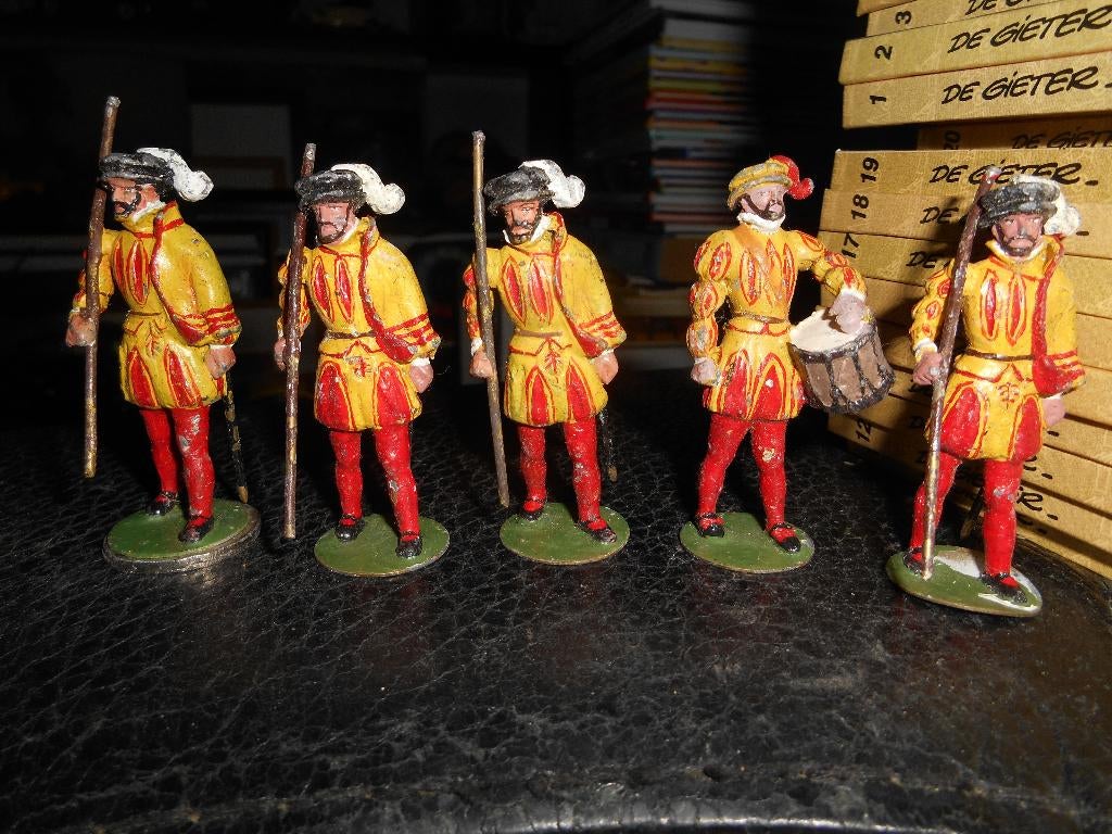 Soldats en plomb lot de 5 gardes Espagnol, Ophalen of Verzenden