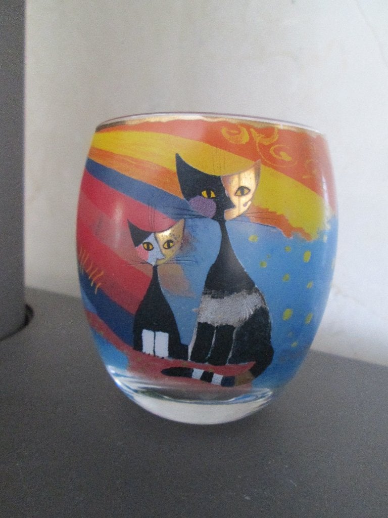 Goebel ; glas beschilderd met katten ; Rosina Wachtmeister, Enlèvement ou Envoi