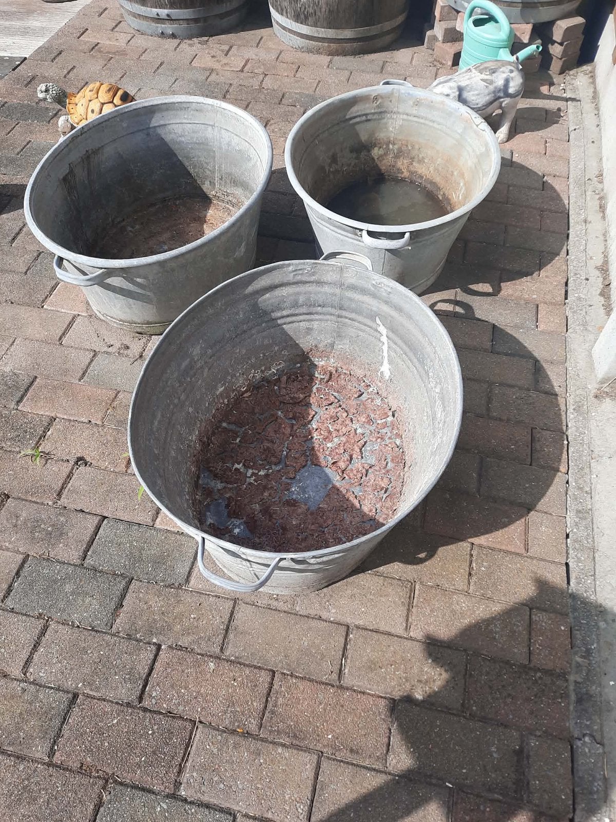 oude gegalvaniseerde zinken teilen/kuipen, Tuin en Terras, Ophalen, Gebruikt