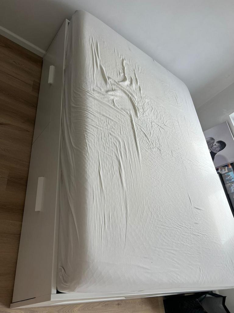 IKEA Brimnes bed, Matelas, 140 cm, Enlèvement, Utilisé