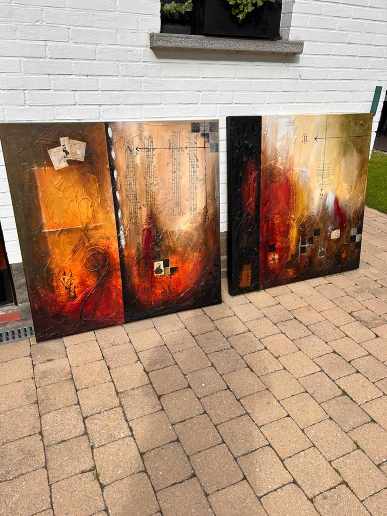 2 schilderijen/canvassen, Enlèvement