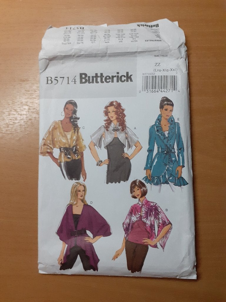 Naaipatroon Butterick 5714 Maat 16-26, Hobby & Loisirs créatifs, Patrons de vêtements, Autres marques, Enlèvement ou Envoi, Autres types