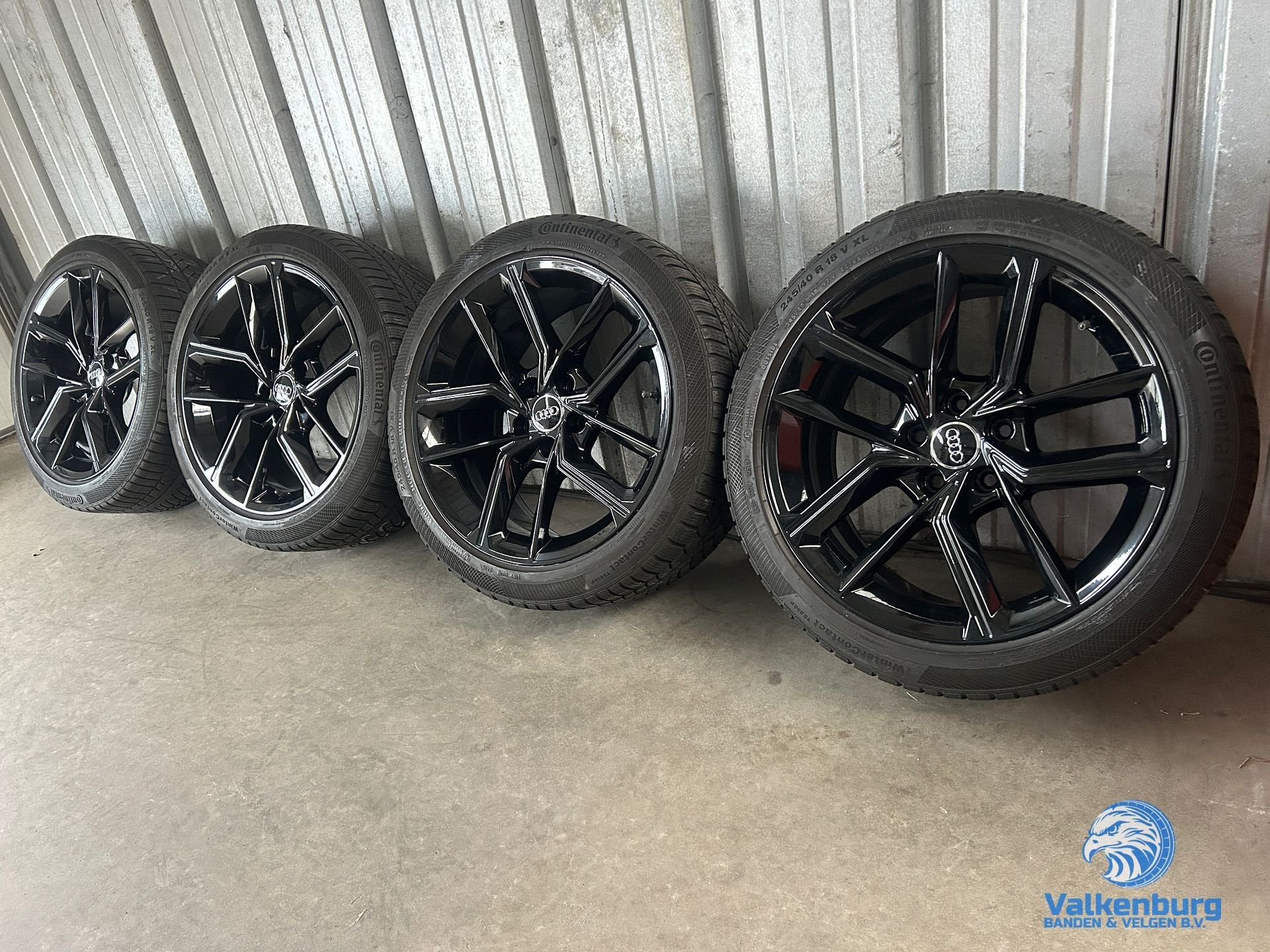 6-7mm! Originele Audi A5 B9 8W 18 inch zwarte velgen 5x112 w, Auto-onderdelen, 18 inch, -, -, Banden en Velgen