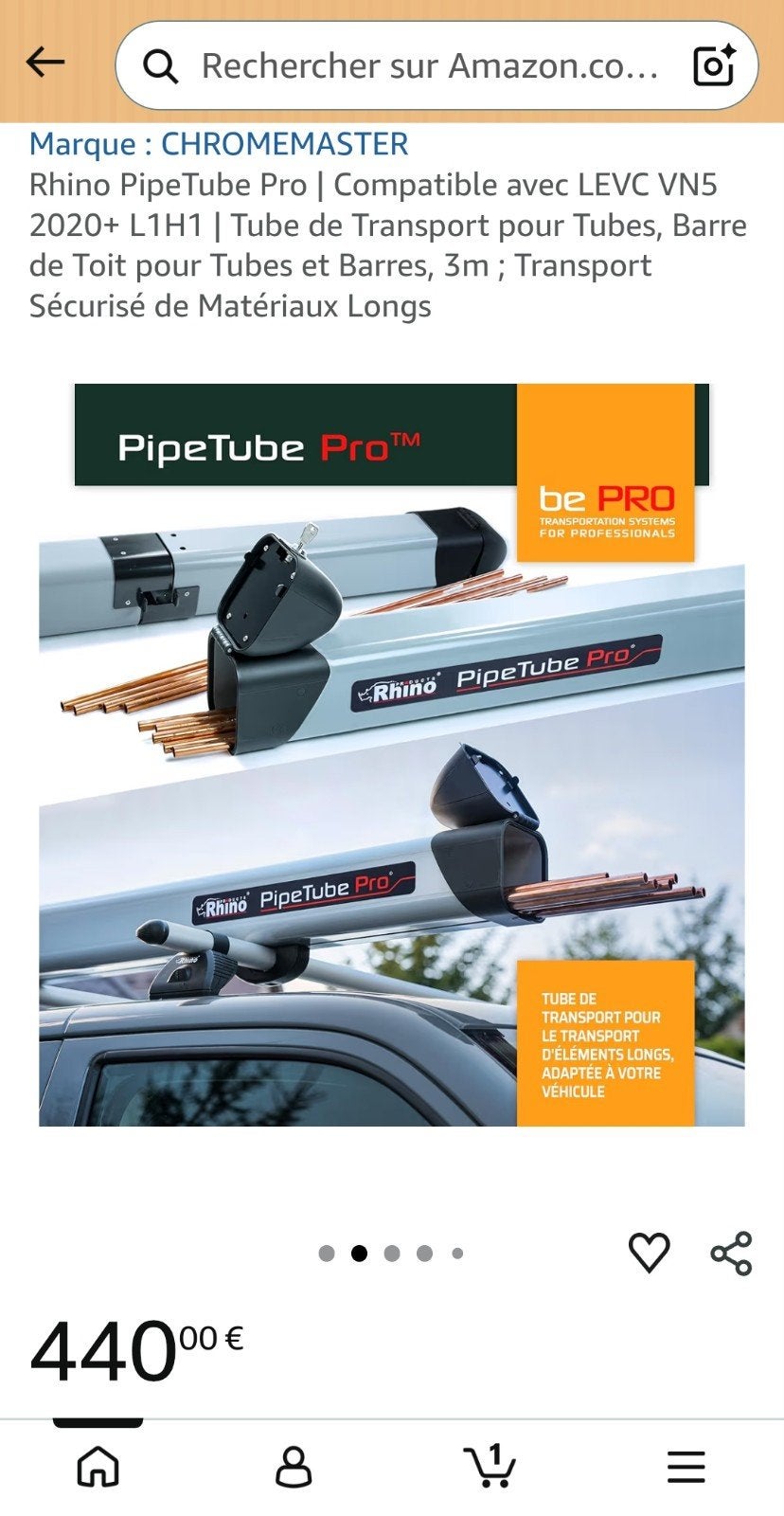 Porte tube professionnel Rhino, Auto diversen, Dakdragers, Ophalen