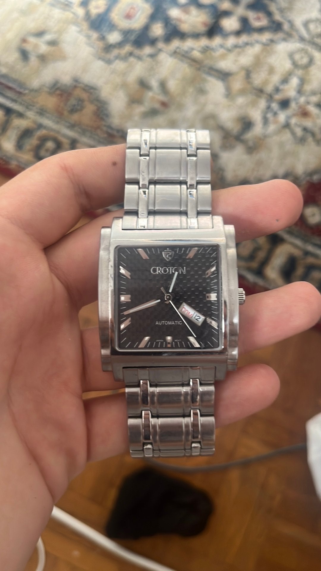 Montre croton, Handtassen en Accessoires, Horloges | Heren, Overige merken, Staal, Gebruikt, Staal
