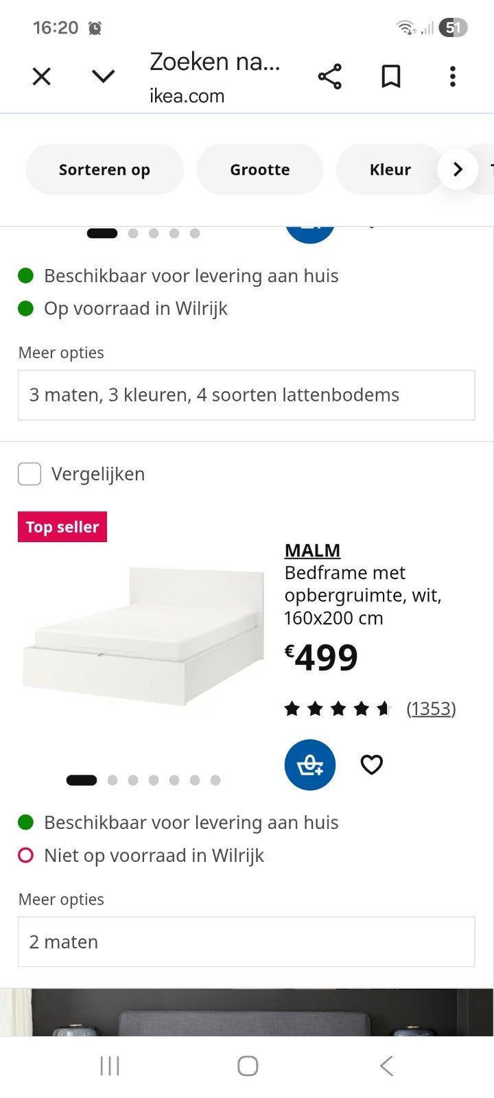 Te koop bed 160 op 200, Huis en Inrichting, Slaapkamer | Matrassen en Bedbodems, Ophalen, 80 cm, Matras