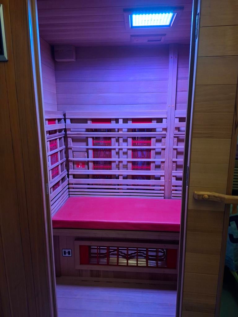 Health mate LSE-3 Deluxe, Sport en Fitness, Sauna, Ophalen, Zo goed als nieuw, Infrarood, Complete sauna