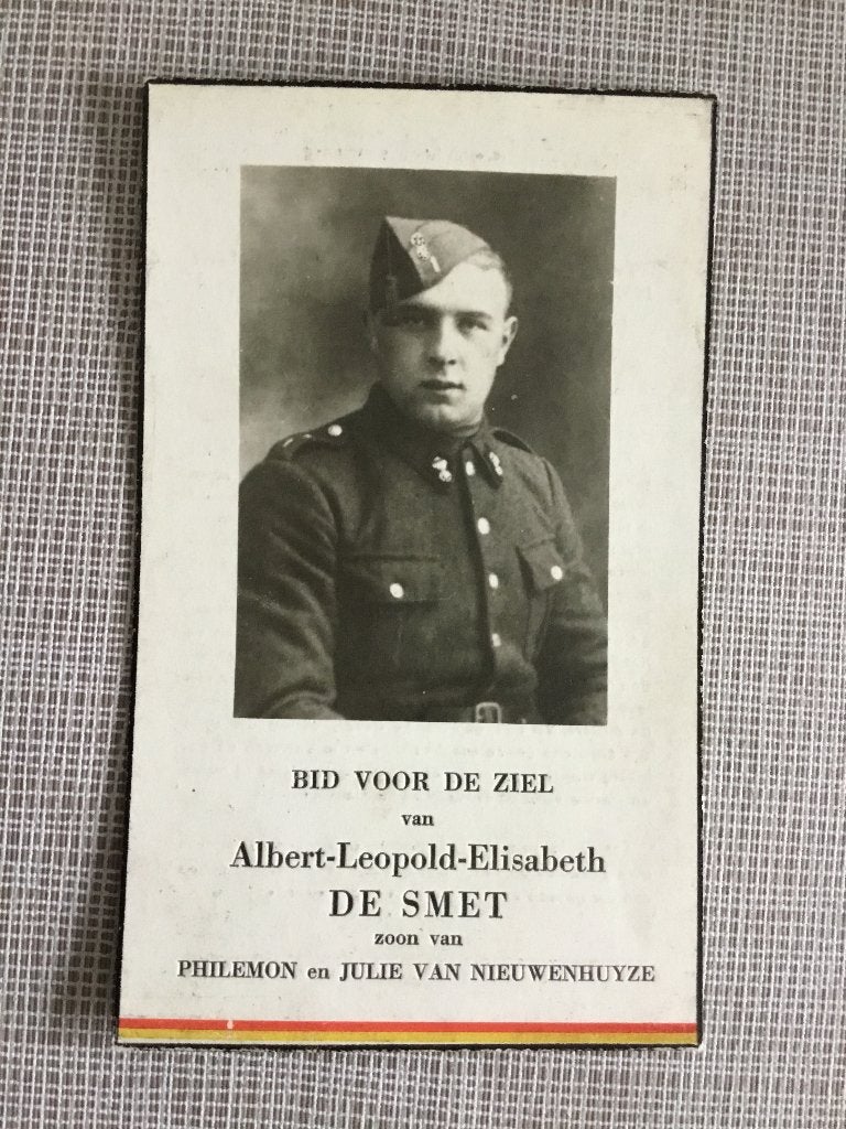 Oorlogsslachtoffer De Smet St.Kruis Winkel gefusilleerd 1943, Verzenden, Bidprentje