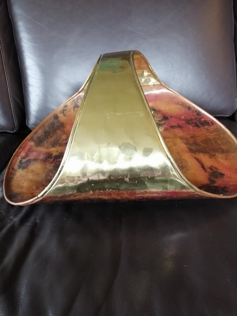 Vintage handgeklopte koperen draagmand, Ophalen of Verzenden, Koper