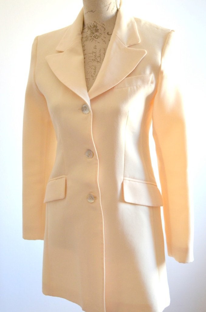Blazer ecru / mooie zomervest / 34-36, Ophalen, Beige, Zo goed als nieuw, Jasje