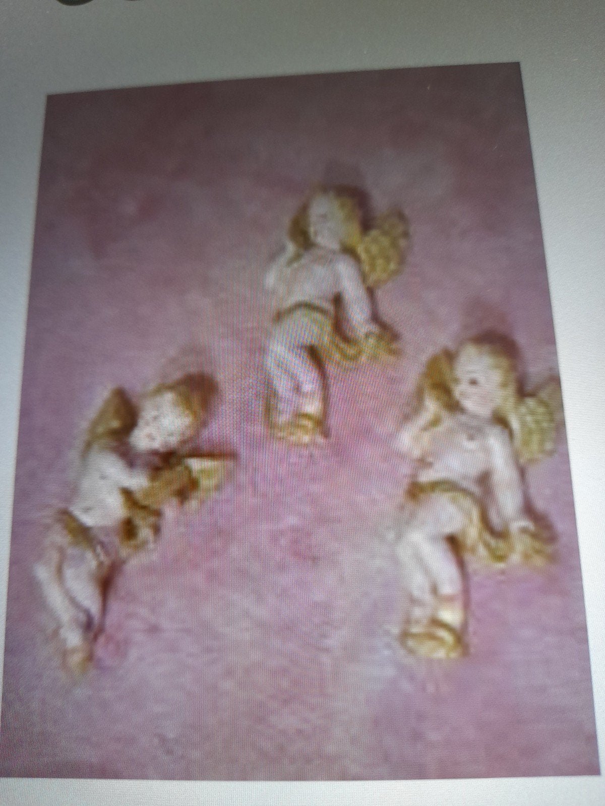 Set van 3 roze/gouden cherubijnen om op te hangen, Ophalen of Verzenden
