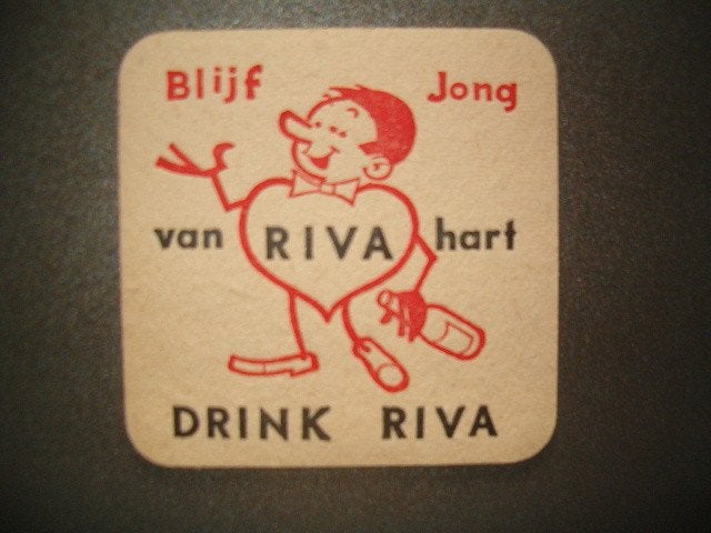 Bierviltje Riva Dentergem 14 : 83 x 83 mm, Ophalen of Verzenden, Gebruikt, Viltje(s)