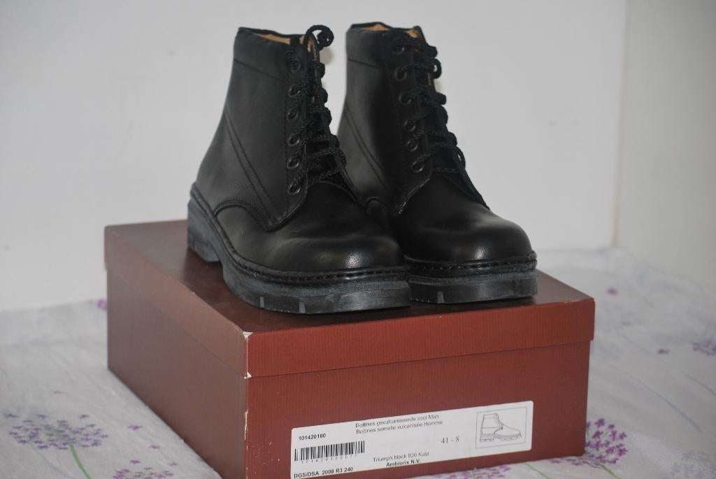 Bottines all weather military leder, Kleding | Heren, Schoenen, Ophalen, Ambiorix, Zwart, Nieuw