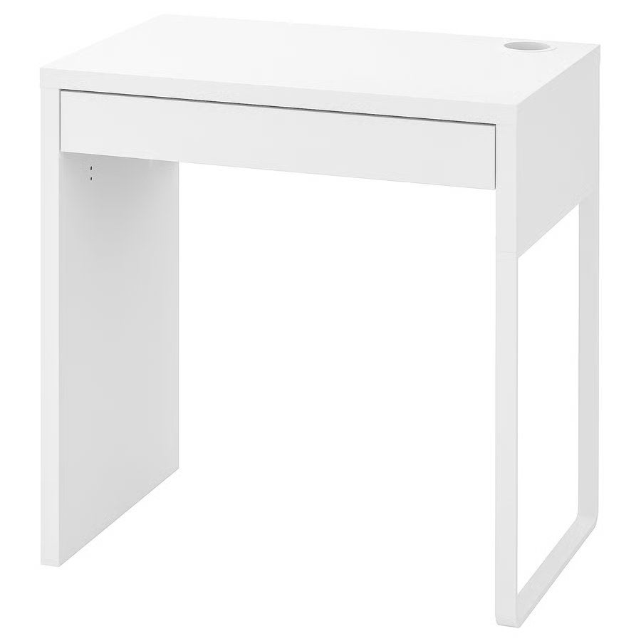 Bureau MICKE IKEA – Blanc, Maison & Meubles, Bureaux, Enlèvement, Comme neuf, Bureau d'ordinateur