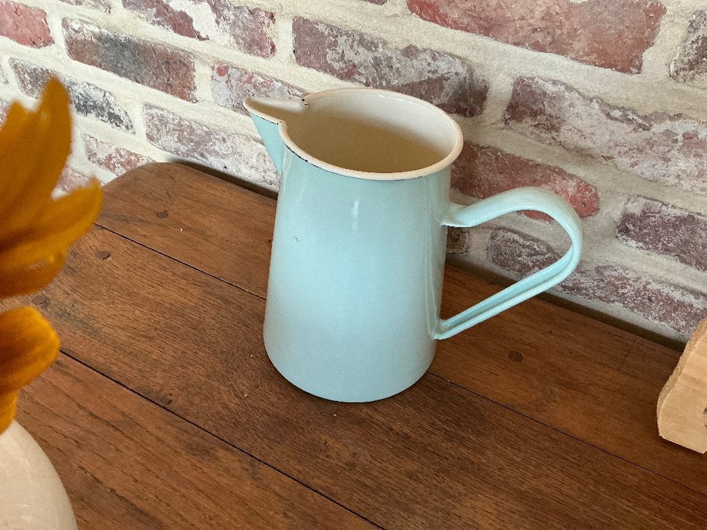 Emaille waterkan groen, Antiek en Kunst, Ophalen