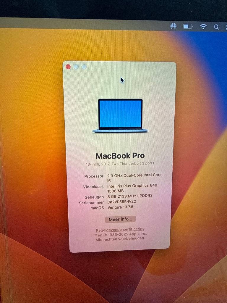 Macbook pro 13inch scherm defect, Computers en Software, Ophalen, Gebruikt, 2 tot 3 Ghz, Qwerty