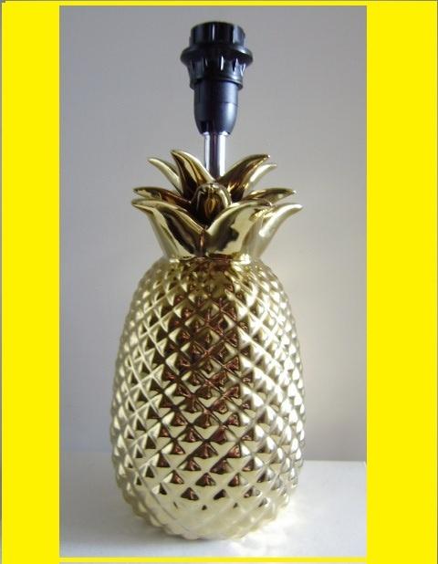 DESIGN : Tafellamp model ananas in aardewerk & goud émail, Enlèvement