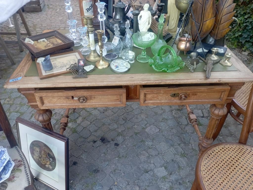 Antieke schrijftafel met groen leren blad, Ophalen
