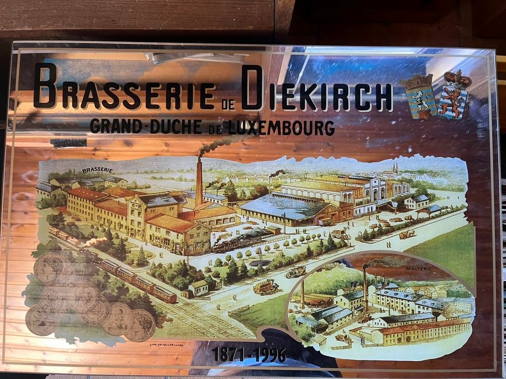 Brasserie Bière miroir ancien Diekirch, Collections, Enlèvement ou Envoi