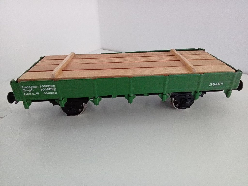 Wagon à flanc surbaissé Marklin 5481 Track 1 avec chargement, Hobby & Loisirs créatifs, Enlèvement ou Envoi, Wagon, Comme neuf