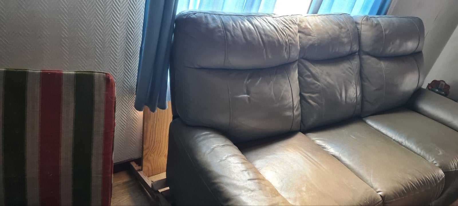 Lederen salon 3+1 met 3 relaxen in, Ophalen, Gebruikt, Leer, Modern