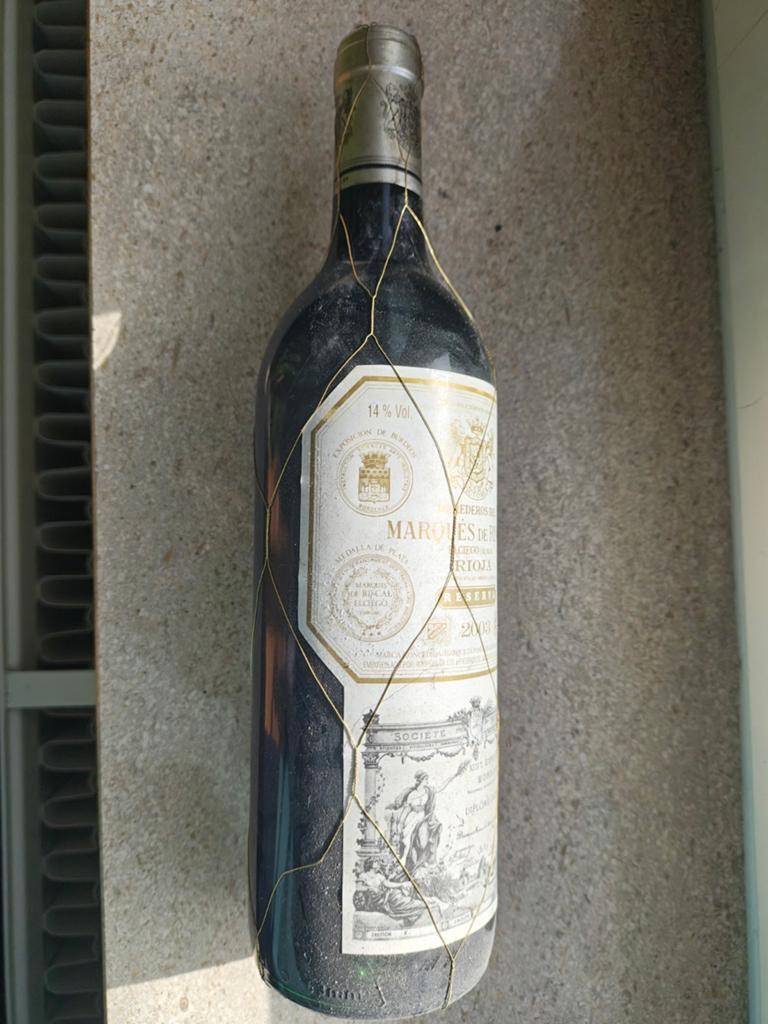 RIOJA rode kwaliteitswijn Marqués de Riscal 2003, Spanje, Nieuw, Rode wijn, Vol
