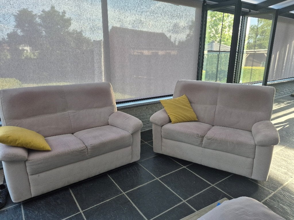 Gratis salon 2x 2-zit, Banc droit, Enlèvement, Utilisé, Deux personnes