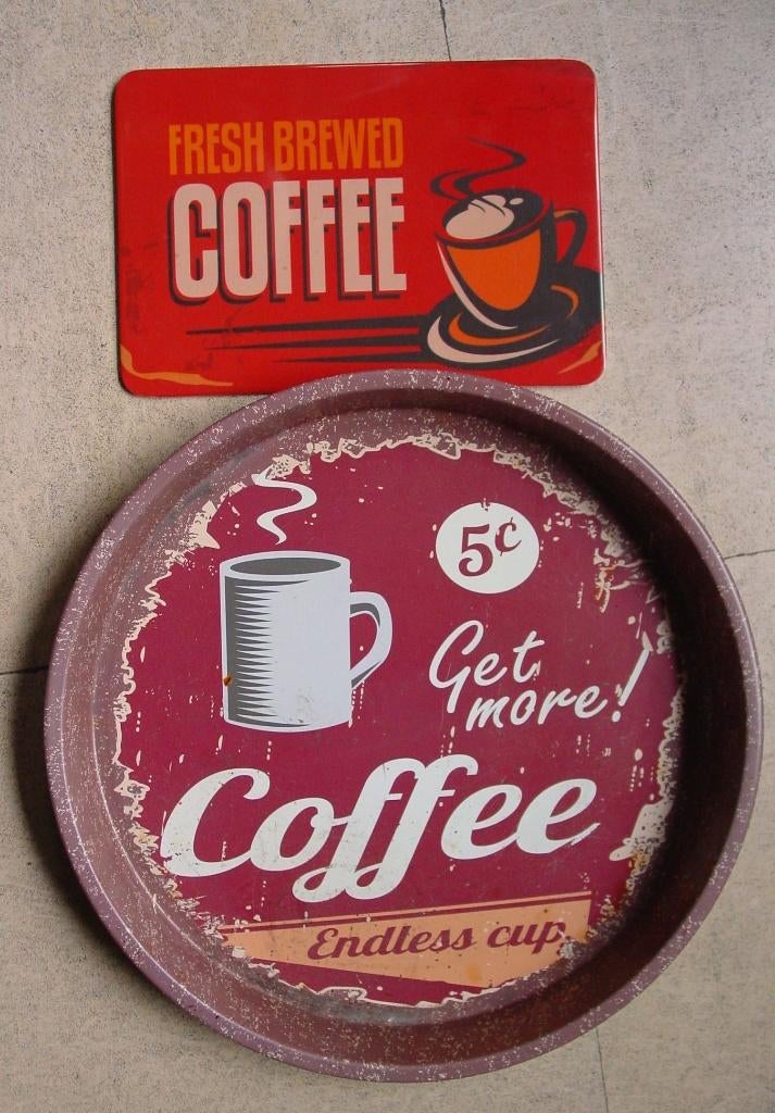 COFFEE DIENPLATEAU + ONDERZETTER, Ophalen of Verzenden