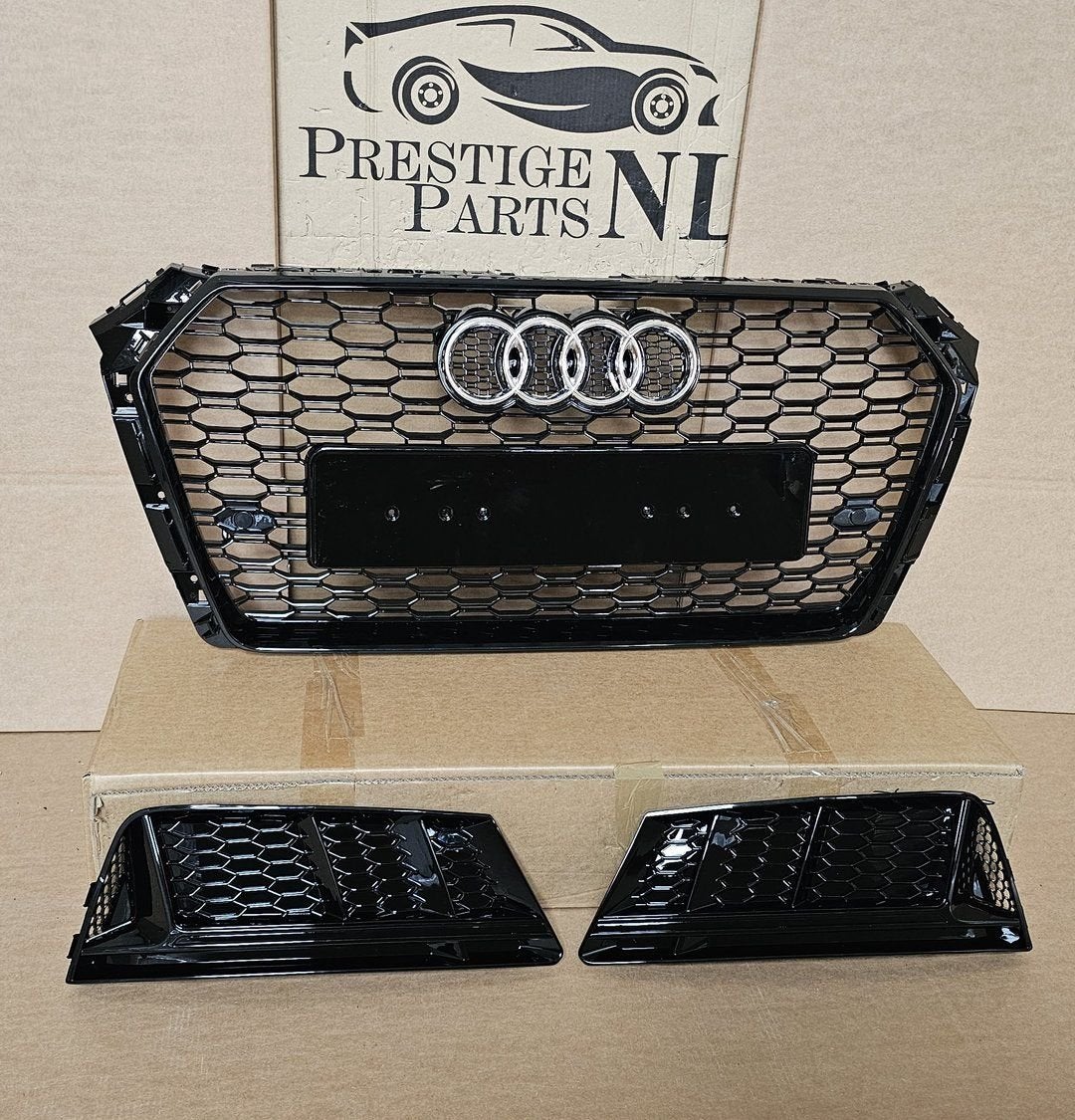 Grill Set + Roosters Audi A4 B9 8W RS LOOK GRILLE 2016-2019, Auto-onderdelen, -, Voor, Nieuw, Ophalen of Verzenden