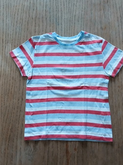 Primark Gestreept T-shirt Rood Wit Blauw (Maat 104 / 4 jaar), Gebruikt, Jongen of Meisje, Ophalen of Verzenden, Shirt of Longsleeve