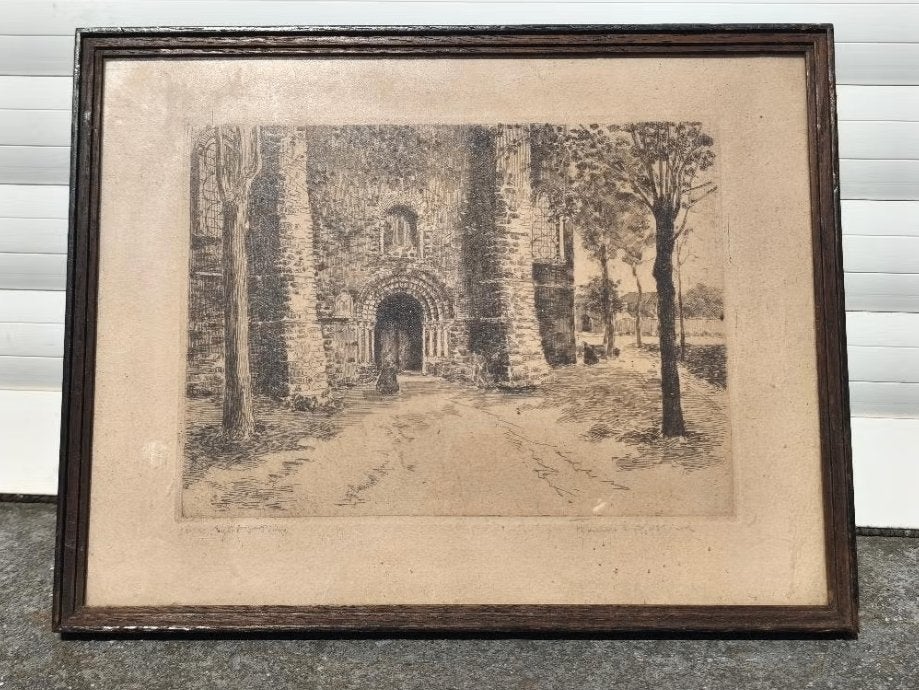 Gravure église St pierre signe Maurice Émile blieck, Antiek en Kunst, Kunst | Etsen en Gravures, Ophalen of Verzenden, Gravure