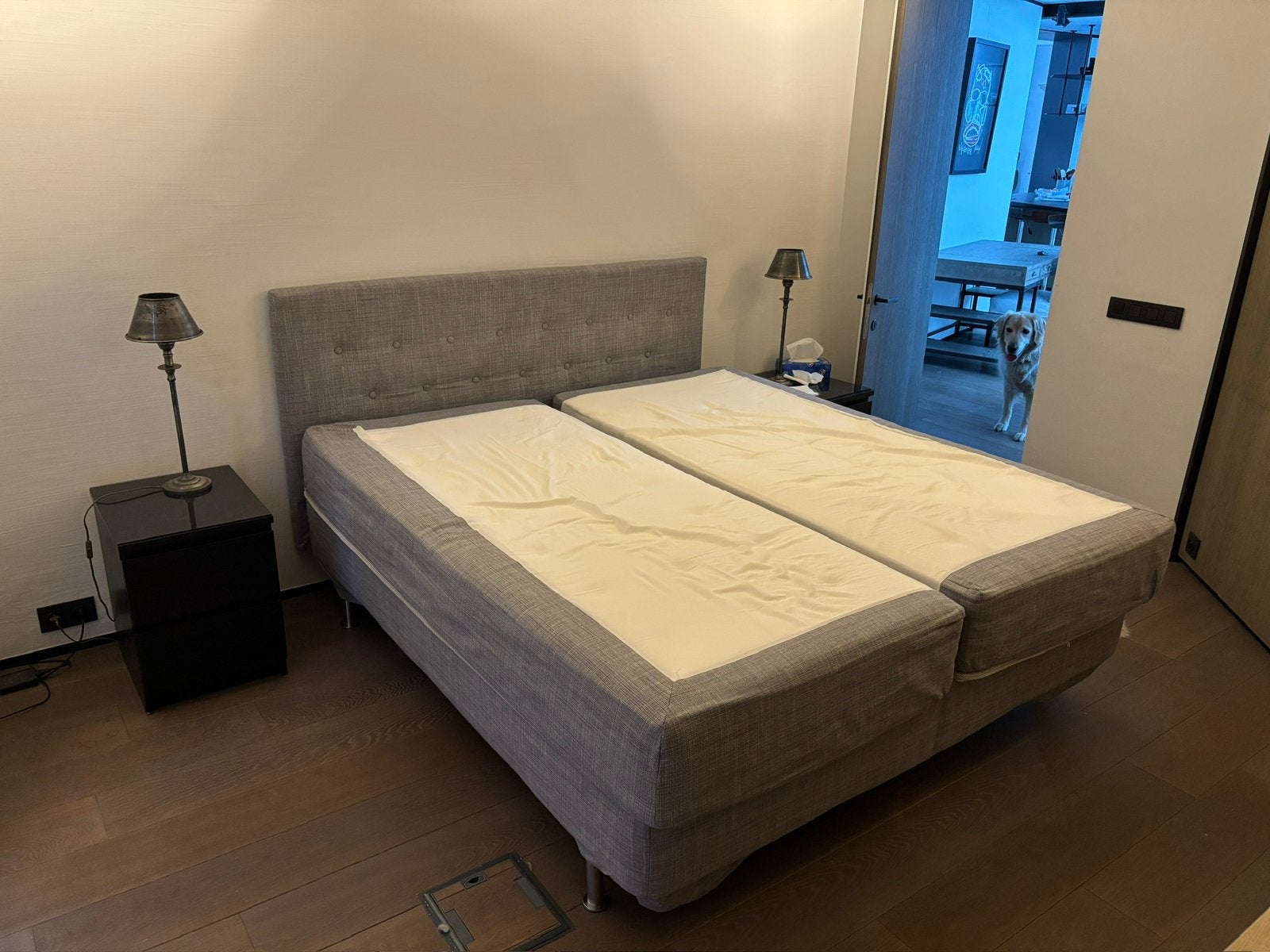 IKEA Double Twin Mattresses, Box Springs & Bed Frame, Ophalen, 90 cm, Tweepersoons, Zo goed als nieuw