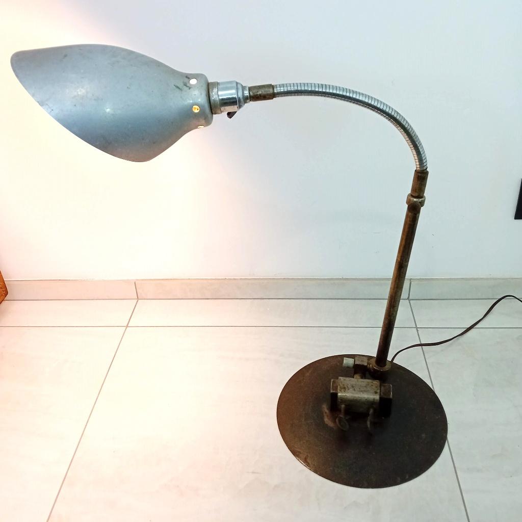 Antieke industriële bureaulamp, Ophalen of Verzenden, Gebruikt, Metaal, 50 tot 75 cm