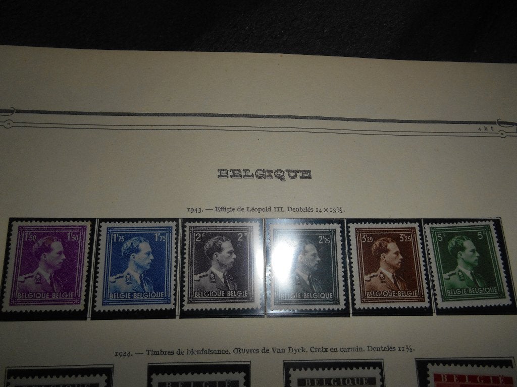 Lot de 6 Timbre Belge Léopold III de 1943, Enlèvement ou Envoi