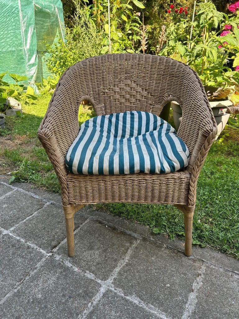 Chaise fauteuil en rotin osier, Maison & Meubles, Enlèvement, Utilisé, Osier ou Rotin, Vintage