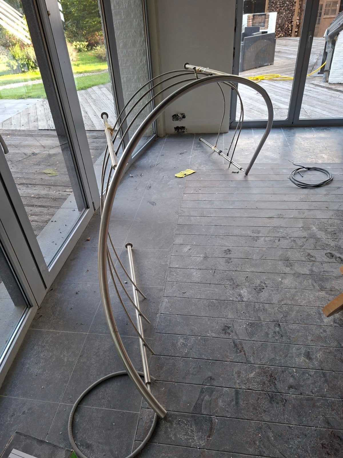 Escalier en inox et en bois design, Enlèvement, Utilisé, Escalier, 2 à 4 mètres