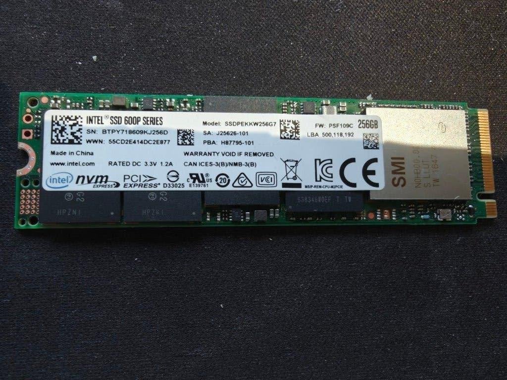 Intel 600p 256GB M.2 NVMe SSD - 87%, Computers en Software, Harde schijven, Intern, Gebruikt, Verzenden, SSD